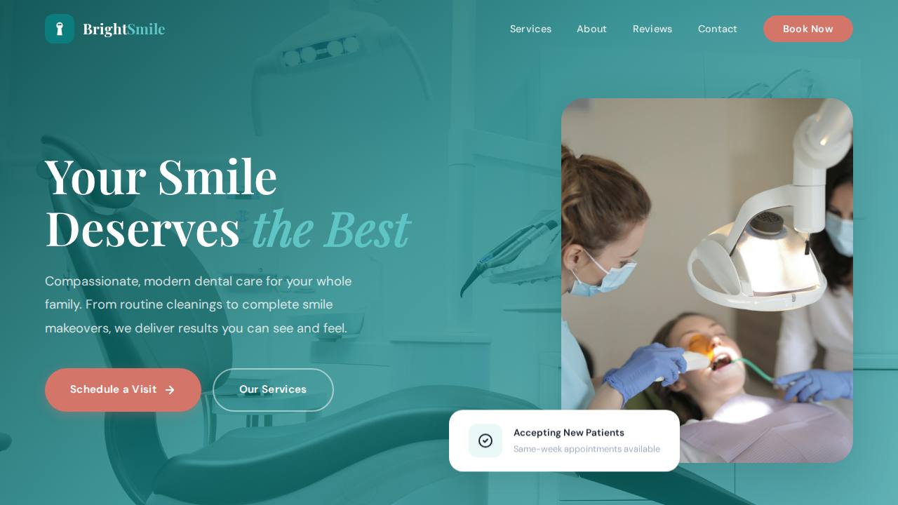 Bright Smile Dental website preview